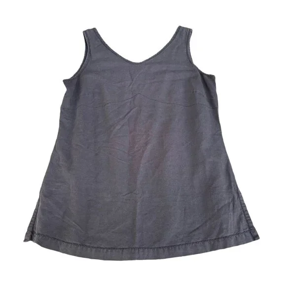 Willi Smith Tops | Vintage Black Willi Smith Linen Cotton Aline Tank Sz 10 / Flowy V Neck Top | Color: Black | Size: 10 | Wilkensplumley's Closet